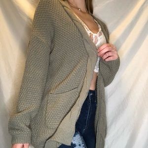 Gray knit cardigan